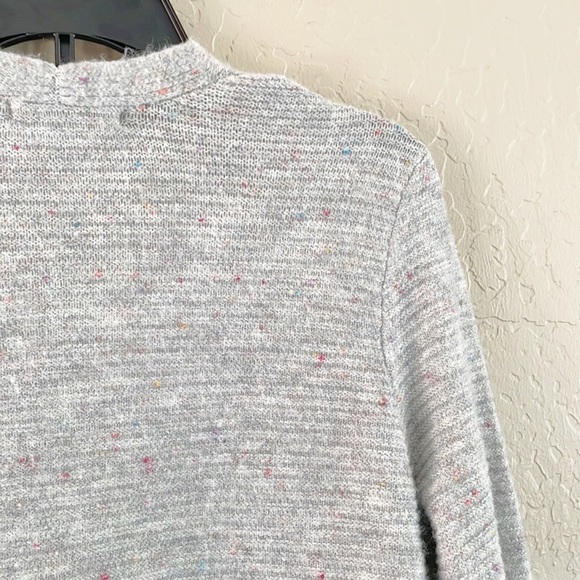 Retrology Soft Knit Gray rainbow Speckle Knit‎ Cozy Sweater Cardigan - Picture 7 of 9